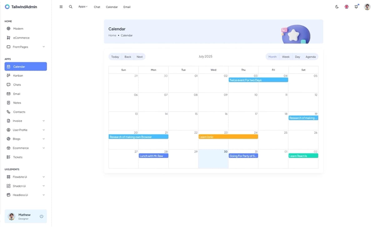 Calendar App