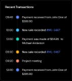 Recent Transaction Cards