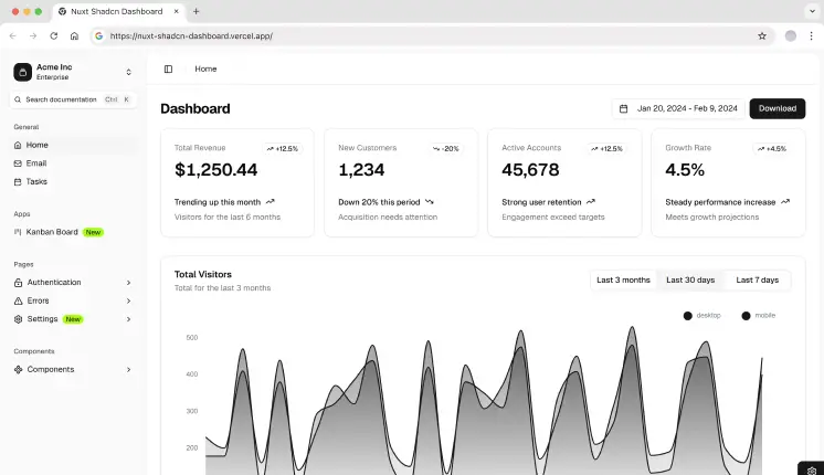 NuxtShadcnDashboard