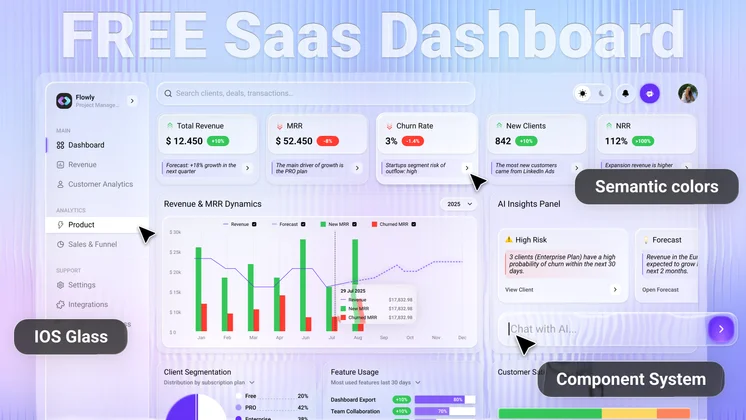 Glass SaaS Dashboard design