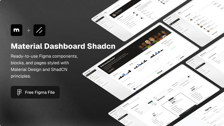 Material Dashboard Shadcn design