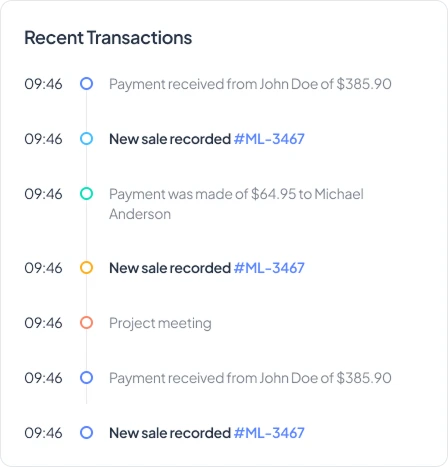 Recent Transections Cards
